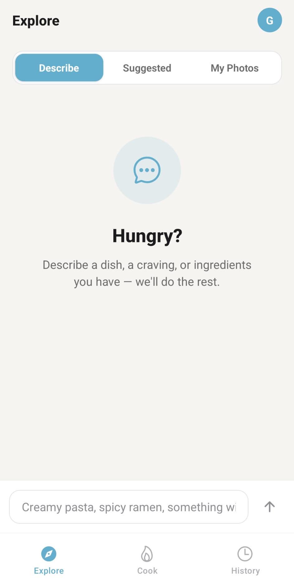 Describe your craving screen