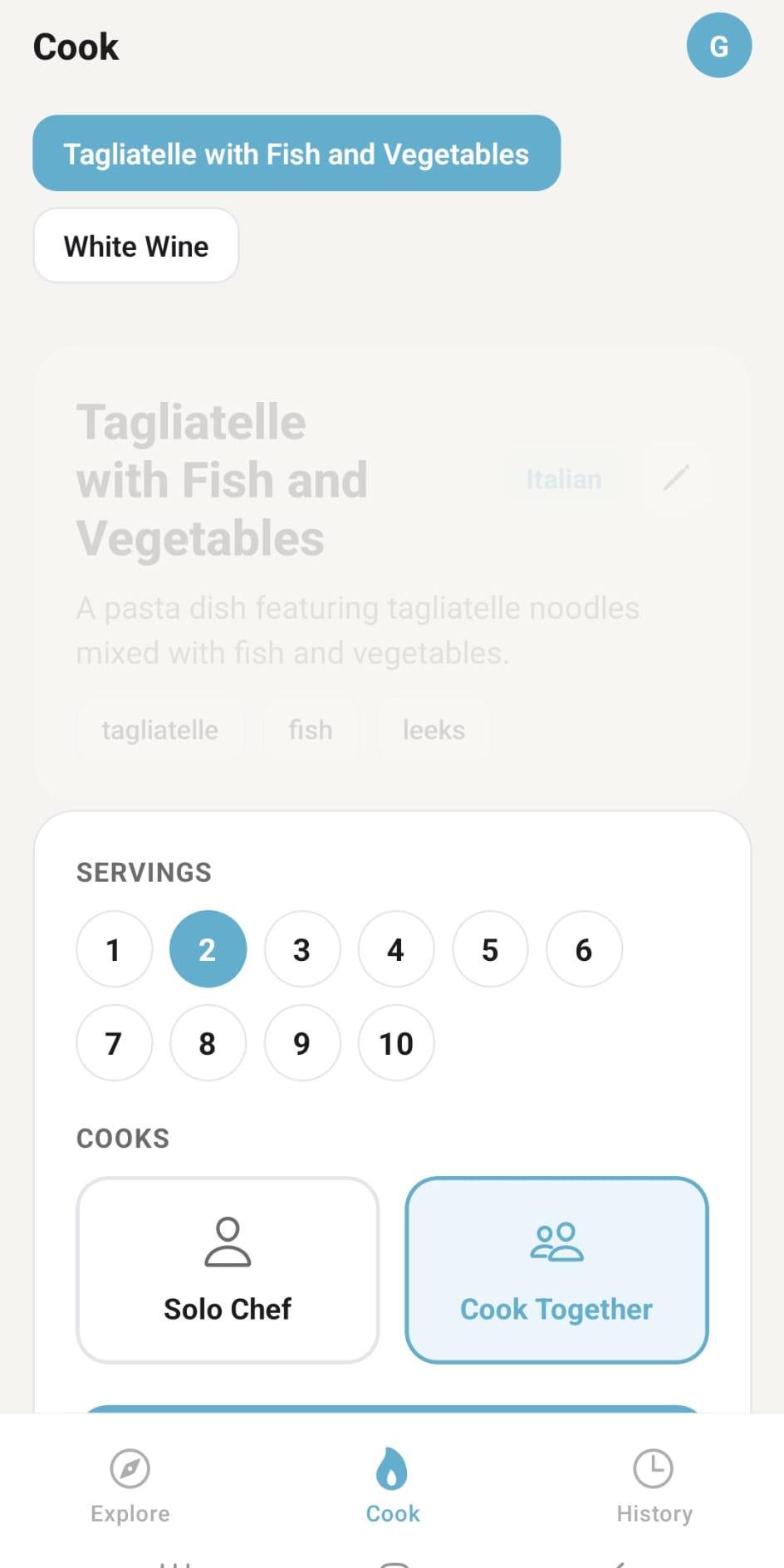 Customize your recipe screen