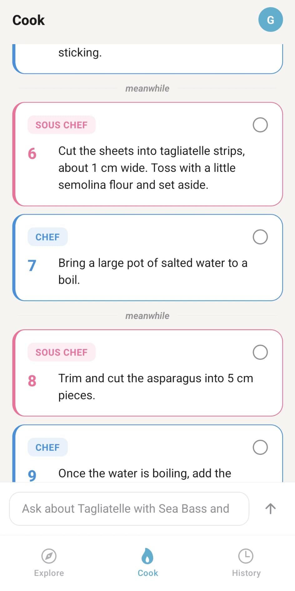 Cook Together screen