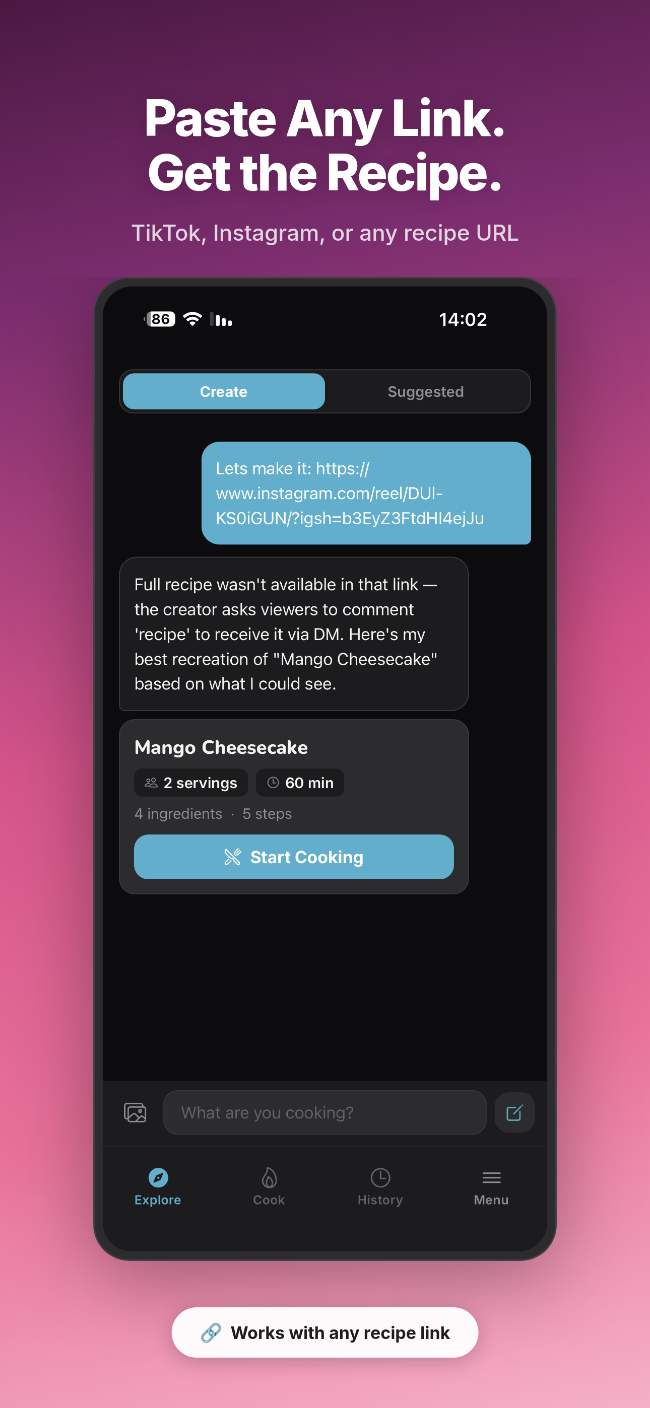 CookE - Paste any link, get the recipe