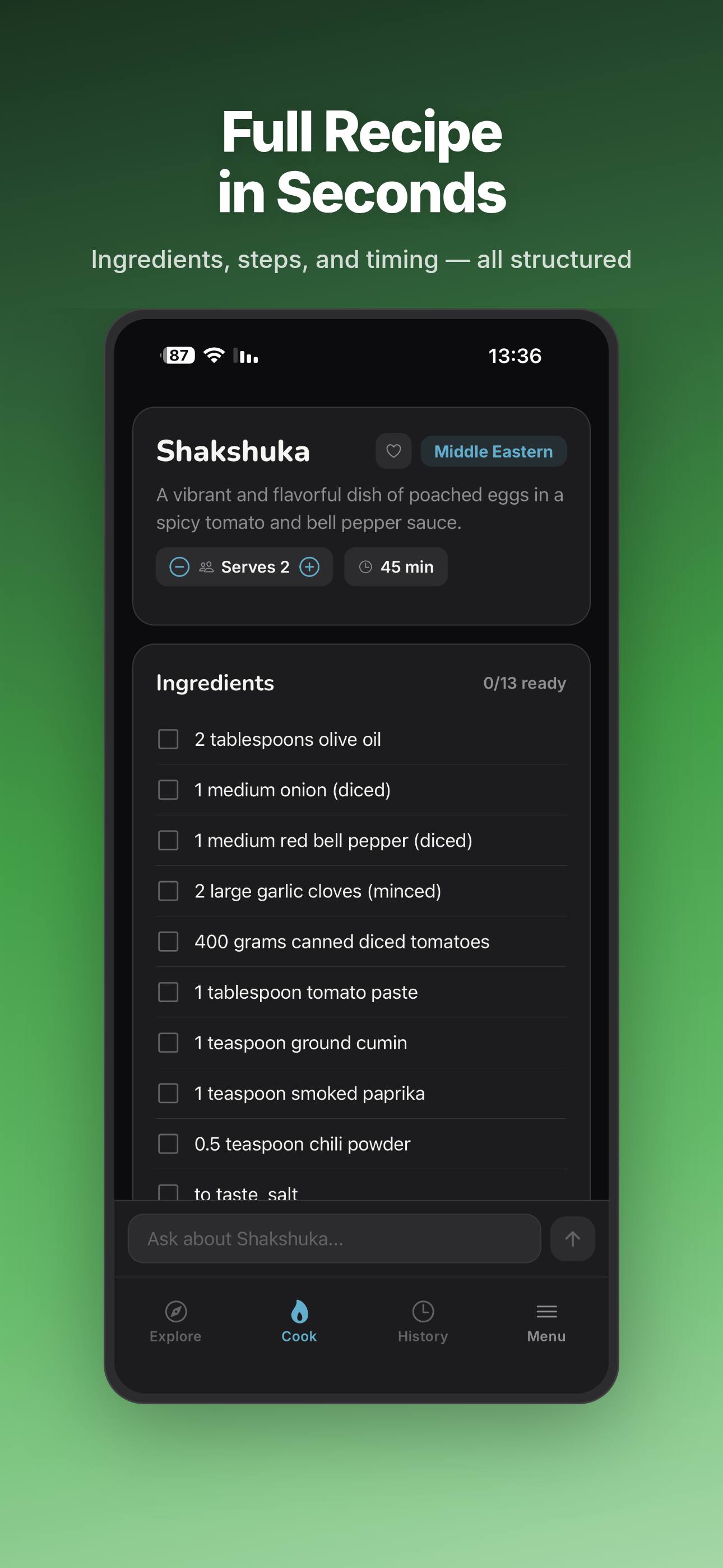 CookE - Full recipe in seconds