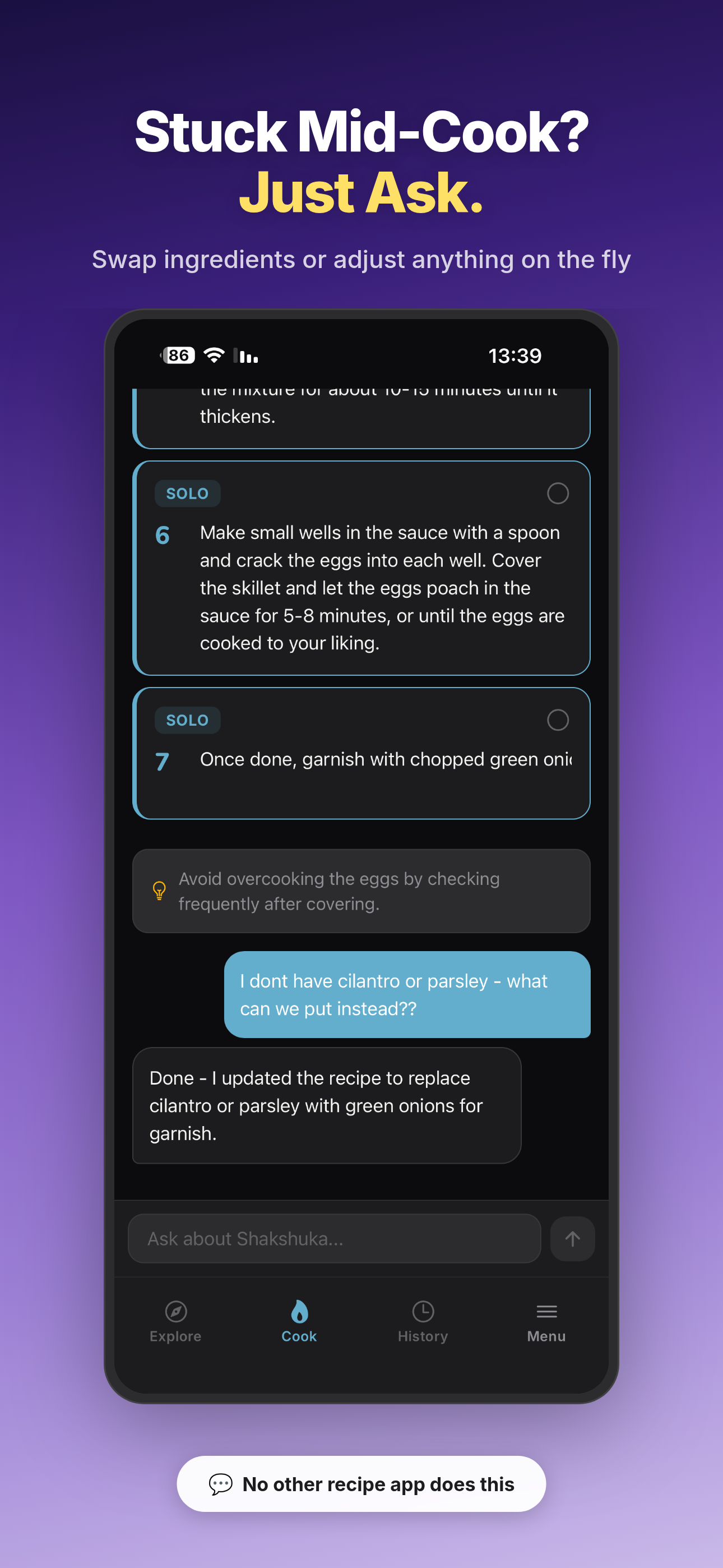 CookE - Stuck mid-cook? Just ask